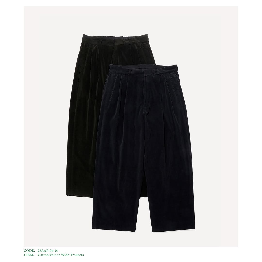 A.PRESSE 25AW Cotton Velour Wide Trousers